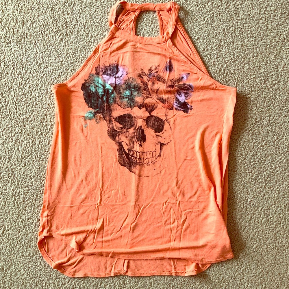 Skull & Flowers Graphic Tank Top